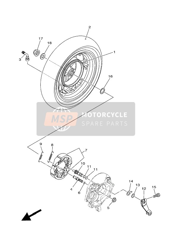 957041050000, Ecrou,  A Collerette, Yamaha, 2